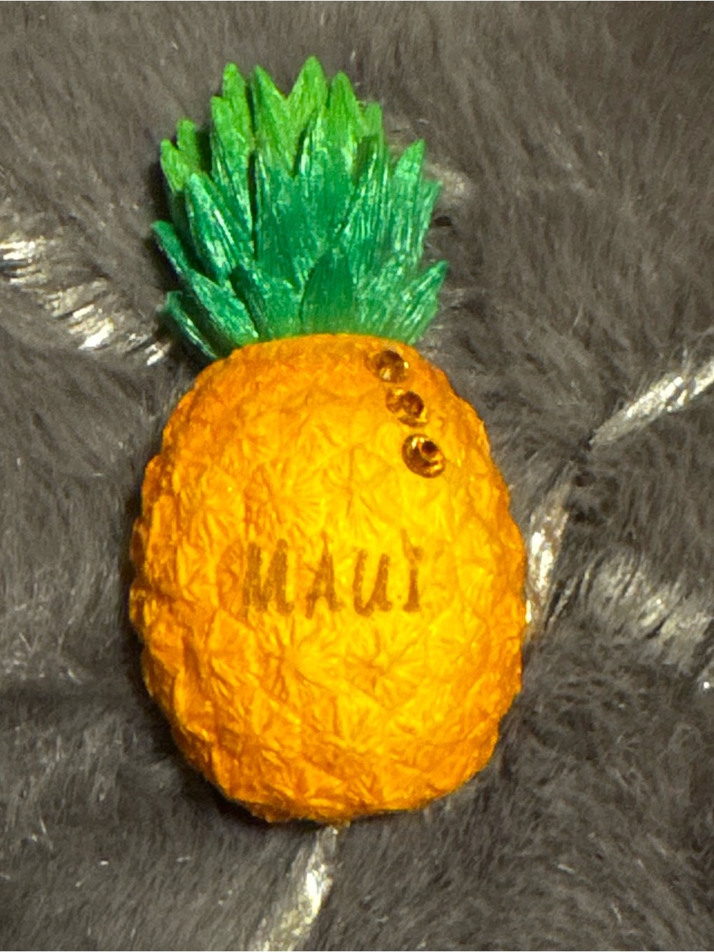 Maui Pineapple Magnet Rare Rhinestones Tropical Made in USA